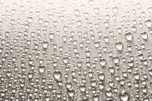 Абстрактный Фон Капельками Воды Поверхности Железа Капли Дождя Серой Плоской — стоковое фото