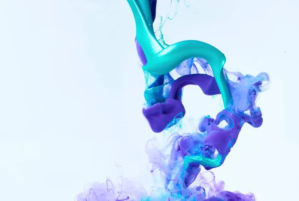 Смешанный Динамический Абстрактный Фон Чернил Брызгами Акриловой Краски Воде Поток — стоковое фото