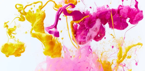 Mixed Ink Dynamic Abstract Background Splash Acrylic Paint Water Flowing — 图库照片