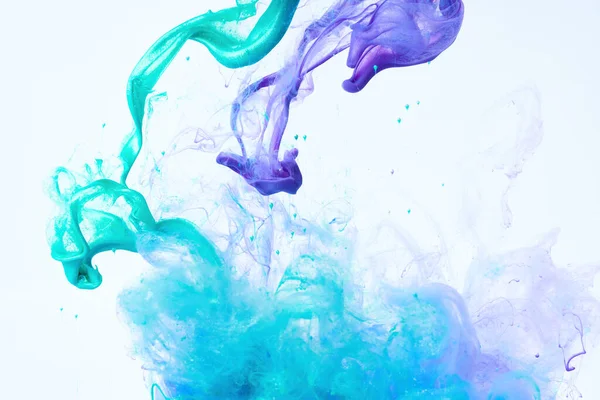 Mixed Ink Dynamic Abstract Background Splash Acrylic Paint Water Flowing — Stockfoto