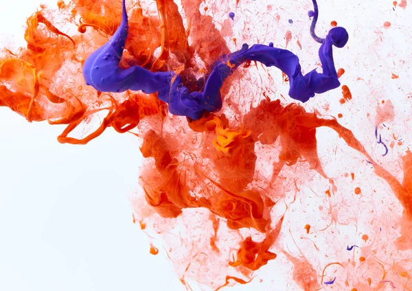 Mixed Ink Dynamic Abstract Background Splash Acrylic Paint Water Flowing — Stockfoto