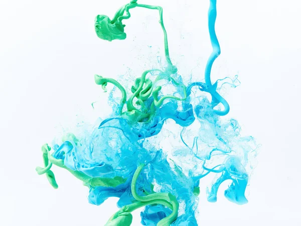 Tusz Mieszany Dynamiczne Abstrakcyjne Tło Odrobiną Farby Akrylowej Wodzie Płynące — Zdjęcie stockowe