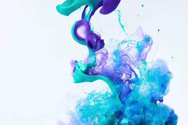 Mixed Ink Dynamic Abstract Background Splash Acrylic Paint Water Flowing — Stockfoto