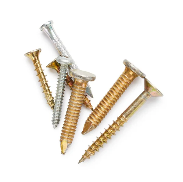 Screws Isolated White Background — Stock Photo, Image