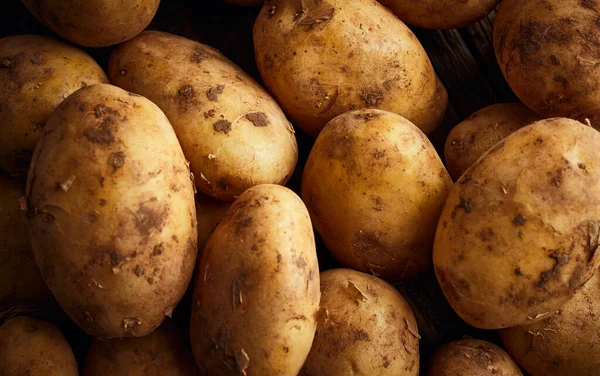 Potatoes Wooden Background — Stock Photo, Image