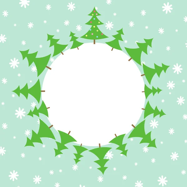 雪の中のクリスマスツリー — ストックベクタ