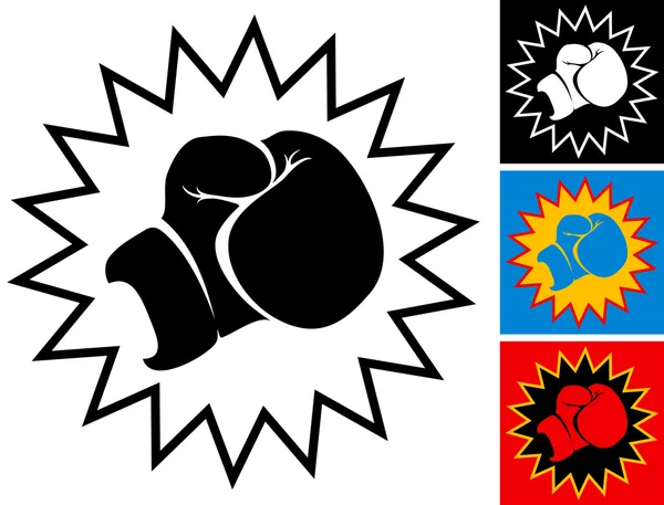 Punch en guante de boxeo — Vector de stock