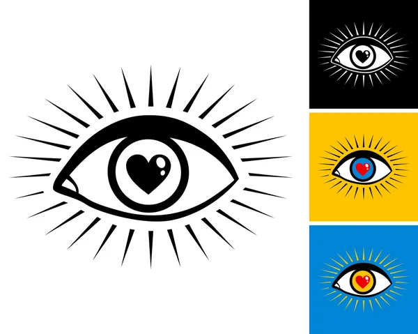 Eye with heart — Stock Vector