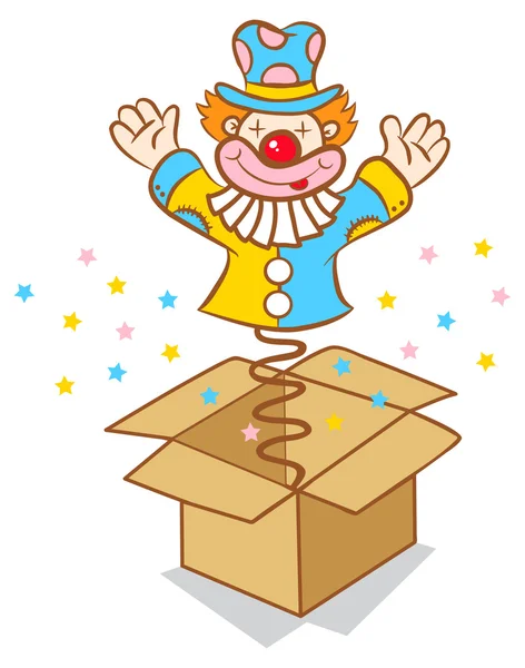 Clown from box — Stock Vector