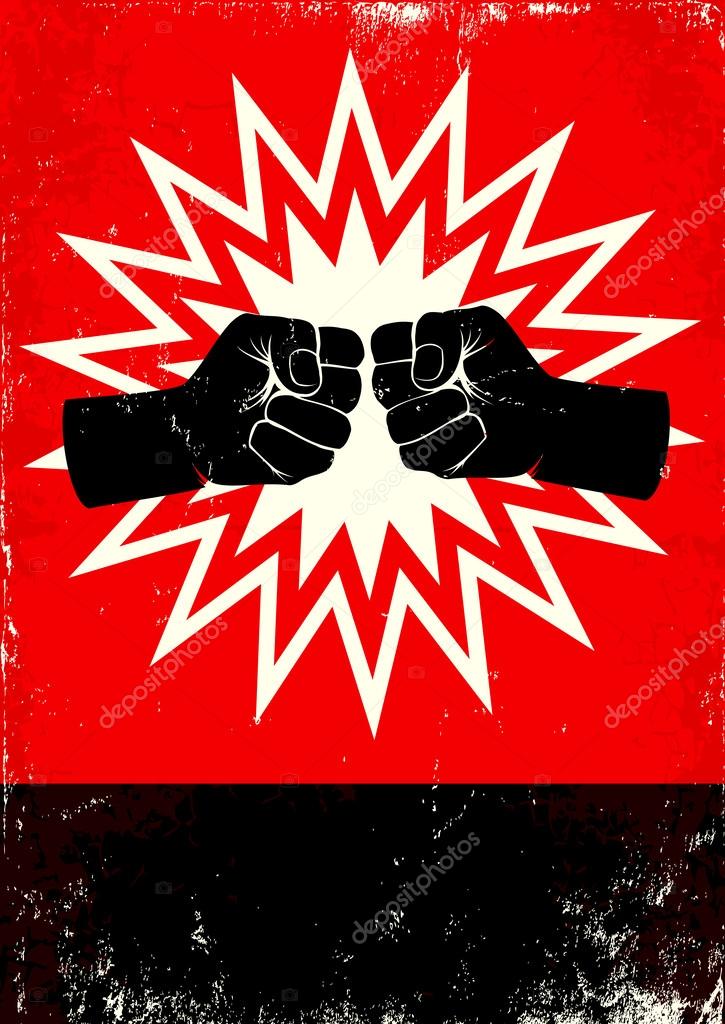 Poster with fists