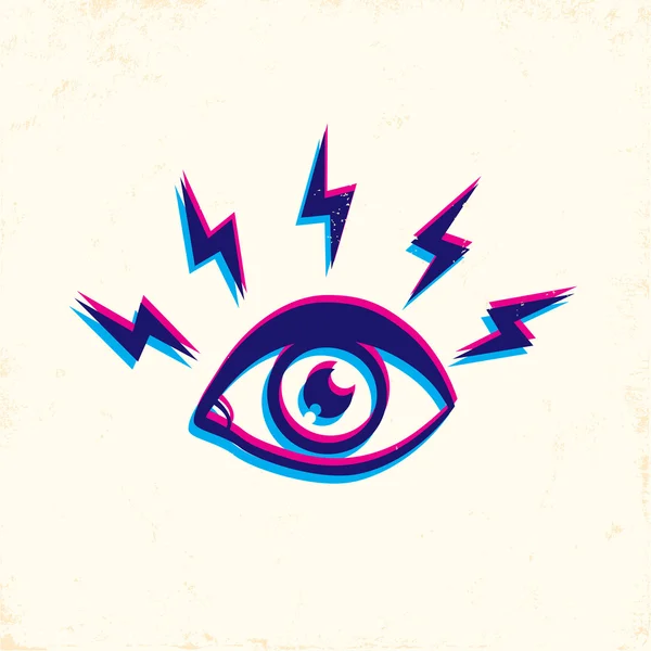 Eyes and lightning — Stock Vector