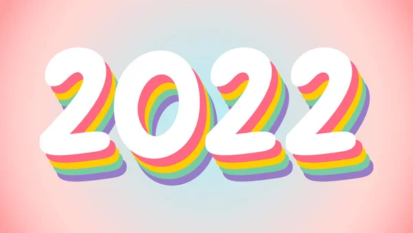 Affiche Vectorielle Avec 2022 Sur Fond Rose Pour Noël Nouvel — Image vectorielle