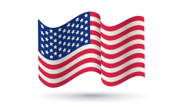 Vector American Flag Memory Day Veterans Day Vintage Flag Usa — Stock Vector