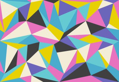 Vektör geometrik çokgen deseni. Renkli çokgenli modern vektör deseni. Çokgen dokusu. Modern arkaplan.