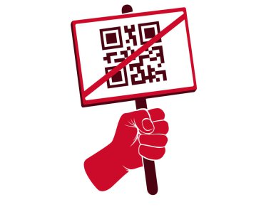 Posterli bir elin vektör çizimi. Elinde poster tutan bir vektör simgesi. Protesto.