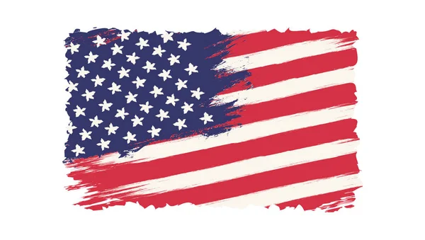 Wektor Flaga Amerykańska Vintage Flaga Usa Dzień Niepodległości Lipca — Wektor stockowy