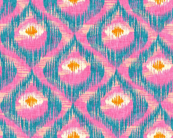 Vintage Modello Senza Cuciture Stile Ikat Modello Rosa Ikat Retrò — Foto Stock