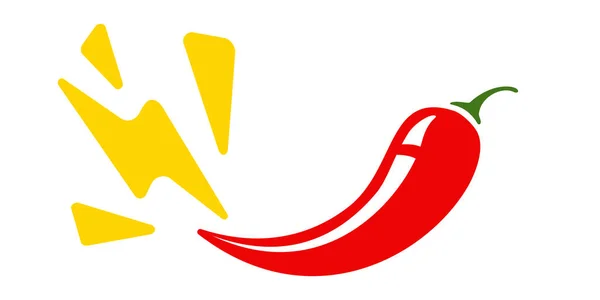 Vector Illustration Hot Chilli Pepper Lightning Vector Emblem Jalapeno Chilli — Vetor de Stock