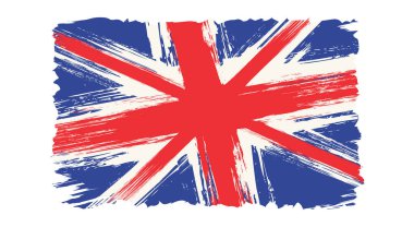 Vintage İngiliz bayrağı. İngiliz bayrağını grunge stilinde çizmek.