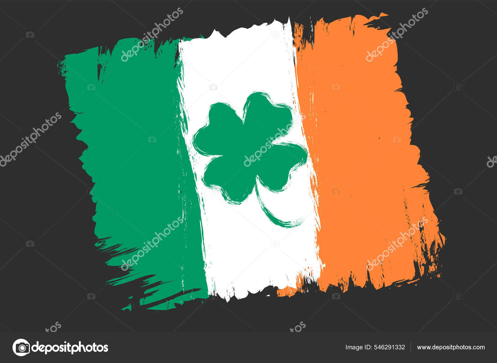 Vector Vintage Ireland Flag Lucky Four Leaf Clover Patrick's Day Stock  Vector by ©serazetdinov 546291332, image size:1600x1167