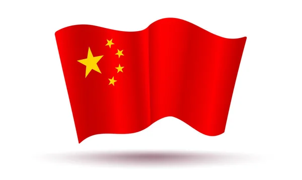 Vektor Illustration Kina Flagga Vektorikonen För Kinas Flagga Realistisk Stil — Stock vektor