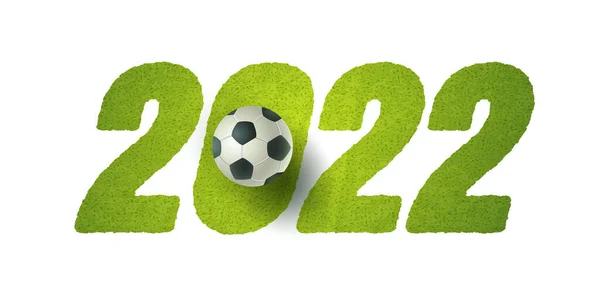เวกเตอร ตบอลบนสนามส ตบอลบนหญ ตบอลโลกถ 2022 โลโก ตบอล 2022 — ภาพเวกเตอร์สต็อก
