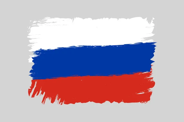 Векторный Винтажный Российский Флаг Векторная Икона Флага России Гранжевом Стиле — стоковый вектор