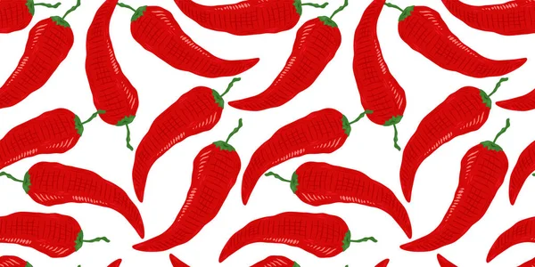 Vector Seamless Pattern Chilli Pattern Vector Pattern Hot Chili Pattern Royalty Free Stock Vectors