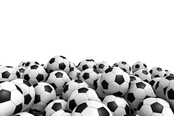 Bolas de futebol isoladas em um fundo branco — Fotografia de Stock