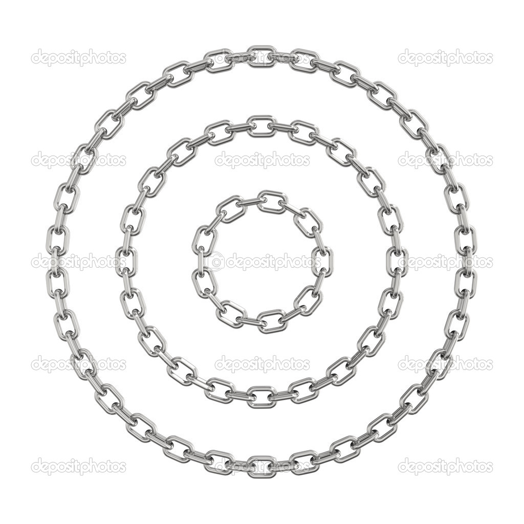 Chain circles isolated on a white background
