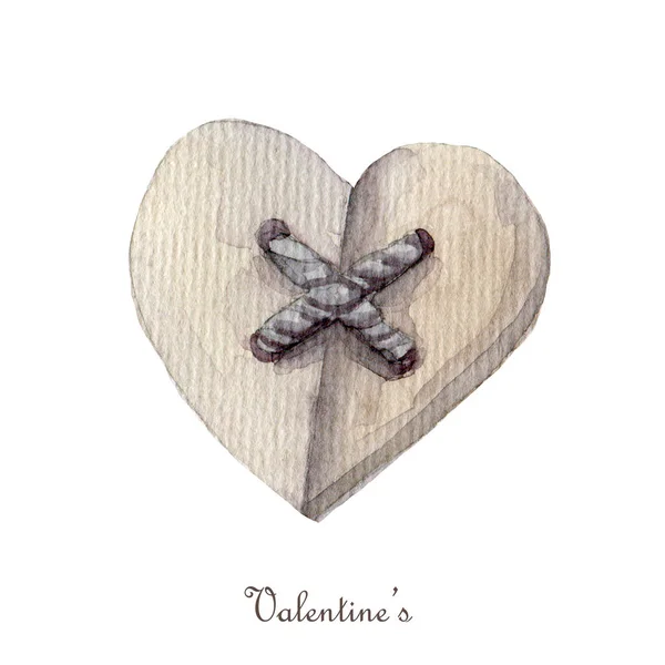 Corazón conectado desde dos partes Aislado sobre fondo blanco. Clipart día de San Valentín acuarela. —  Fotos de Stock