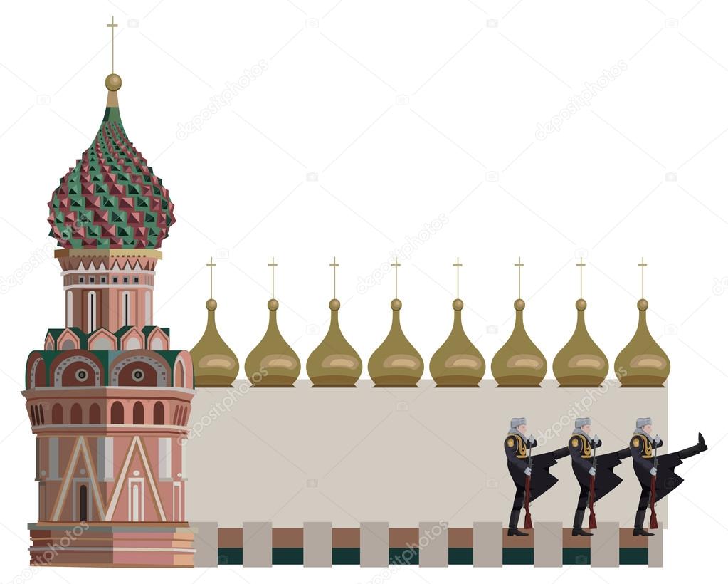 Kremlin Tower and Russian Soldiers