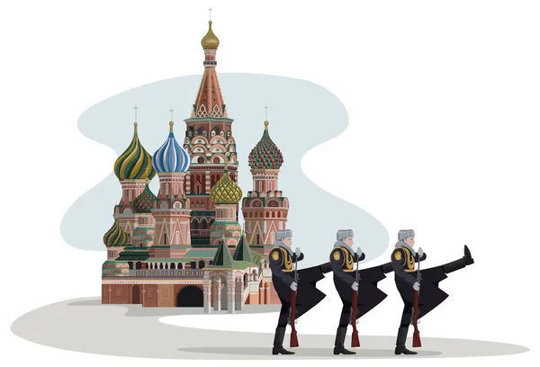 Kremlin y soldados rusos — Vector de stock