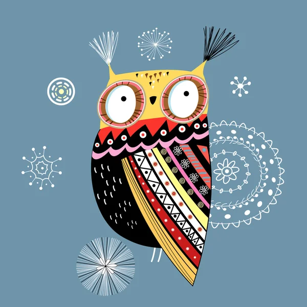 Ornamental owl — Stock Vector