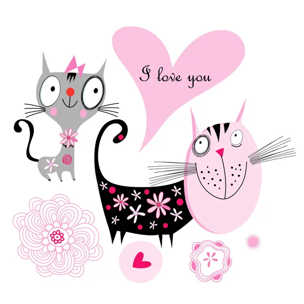 Love cats — Stock Vector