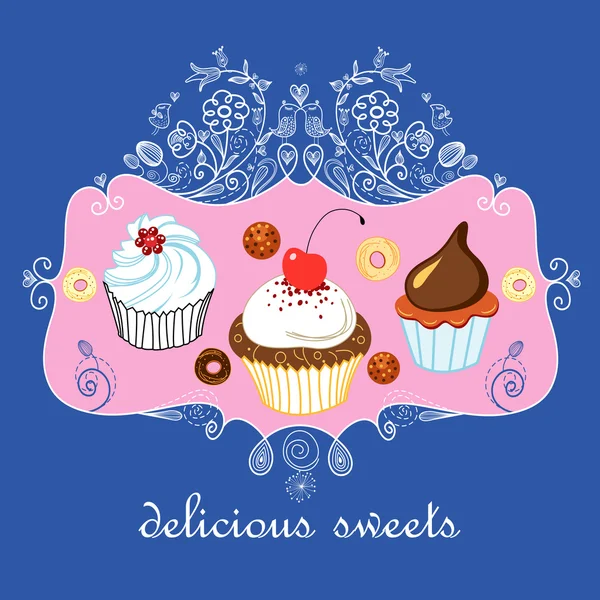 Delicious sweets — Stock Vector