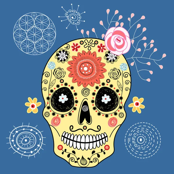 Calavera decorativa — Vector de stock