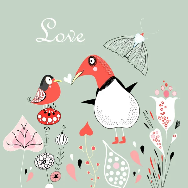 Les oiseaux d'amour — Image vectorielle