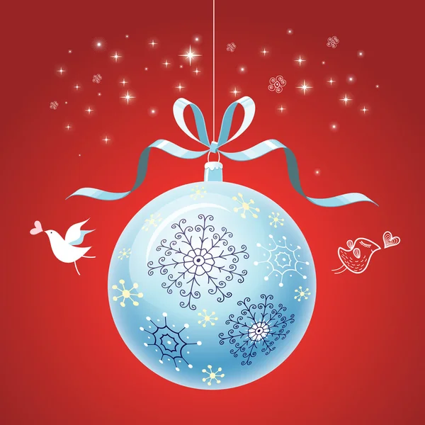 Різдво синій куля — стоковий вектор