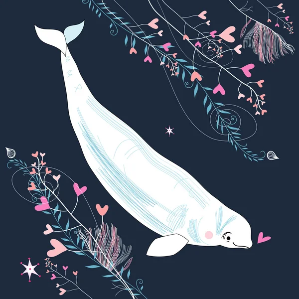 Liebe Wale — Stockvektor