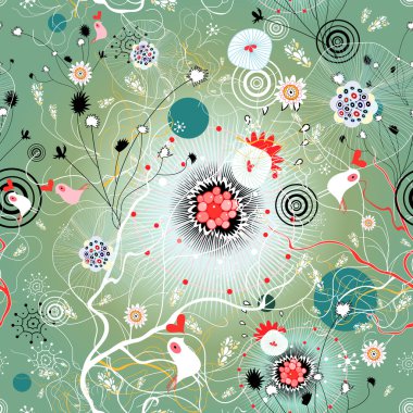 kuşlar ile soyut doku