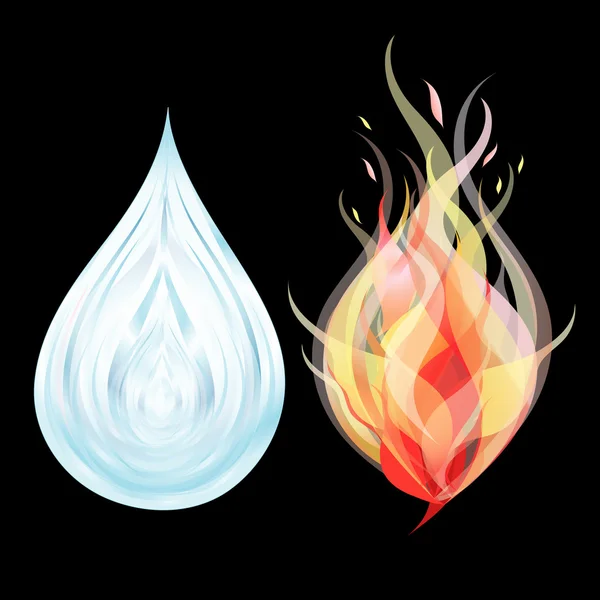 火と水 — ストックベクタ