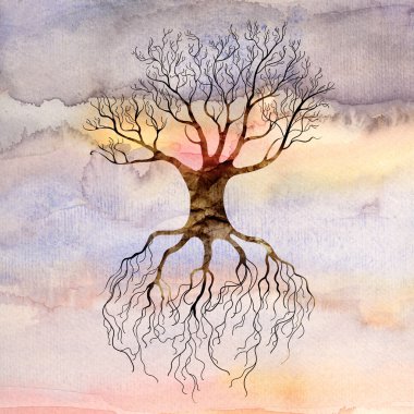 Gökyüzüne karşı ağaç