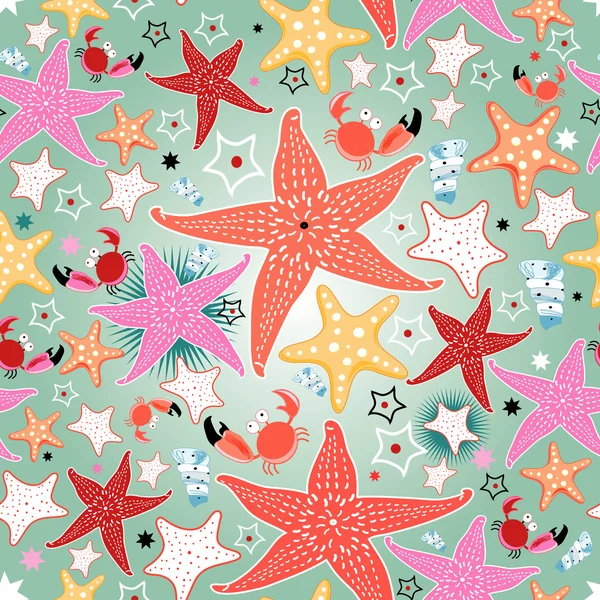 Textura de estrellas de mar brillantes — Vector de stock