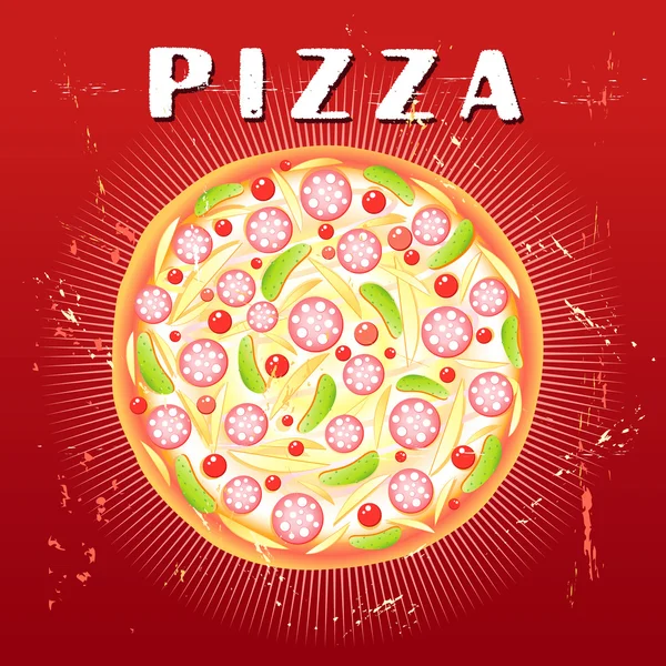Pizza saborosa —  Vetores de Stock