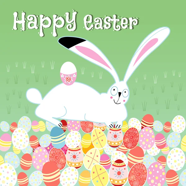 Easter card with rabbit — Stock Vector