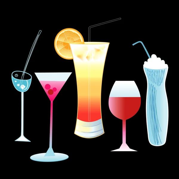 Different cocktails — Stock Vector