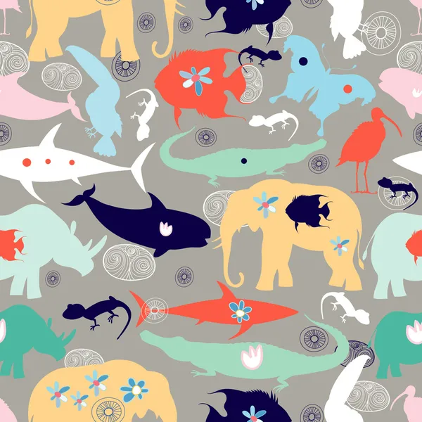 Textuur van verschillende wilde dieren — Stockvector