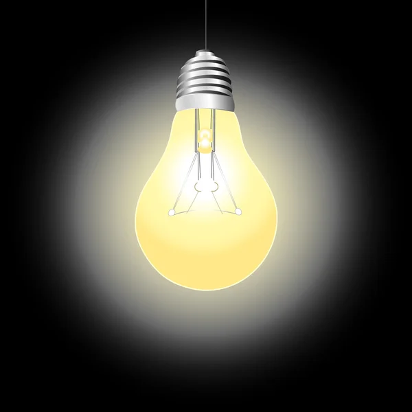 Glowing light bulb — Stock Vector