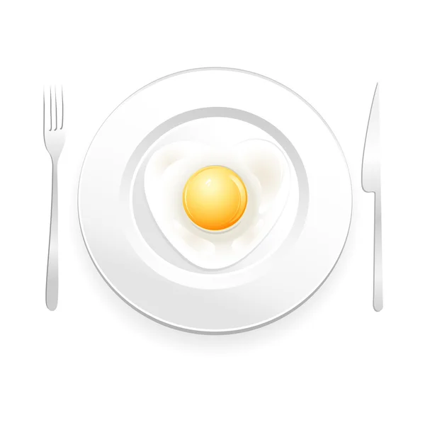 Placa de huevos revueltos — Vector de stock